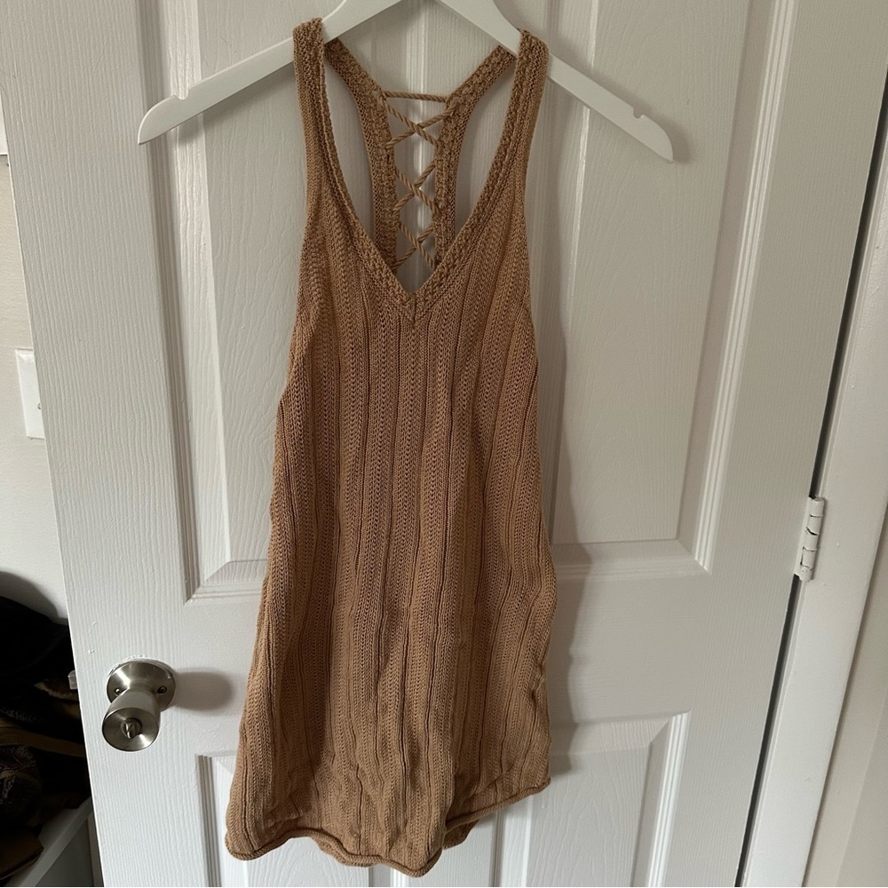 Tan Knit Dress - Picture 1 of 7